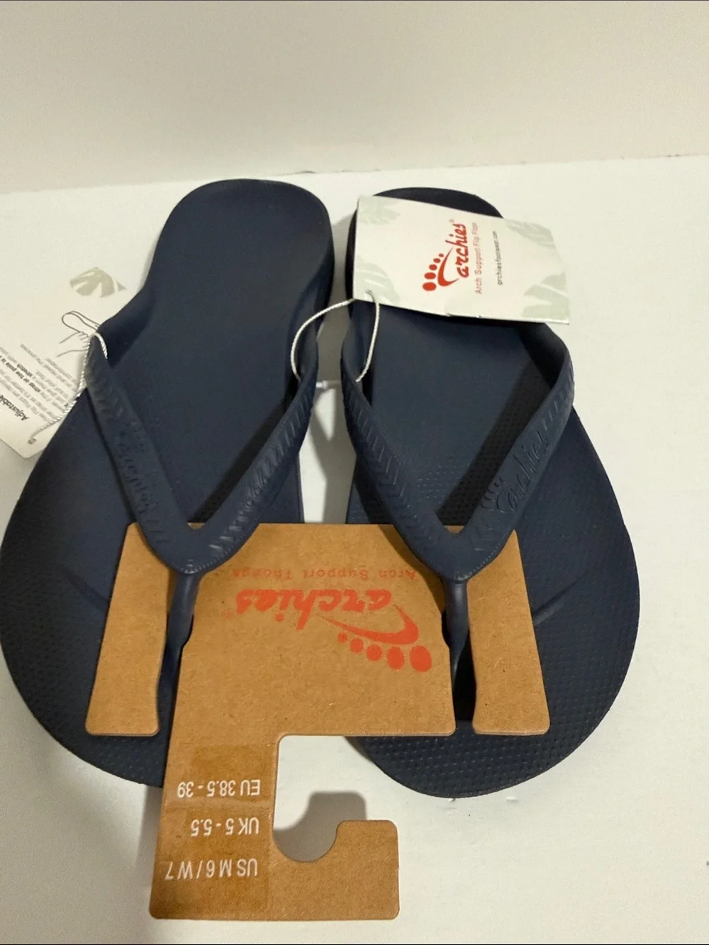 Archie’s Unisex Women's Navy Blue Flip Flop Sandals US Women’s Size 7 - Picture 4 of 6